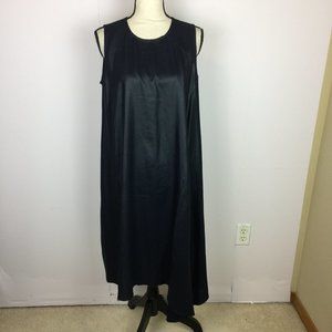 DKNY Tank Shift Dress Sz S Womans Black Asymmetrical Hem Sleeveless Midi Length